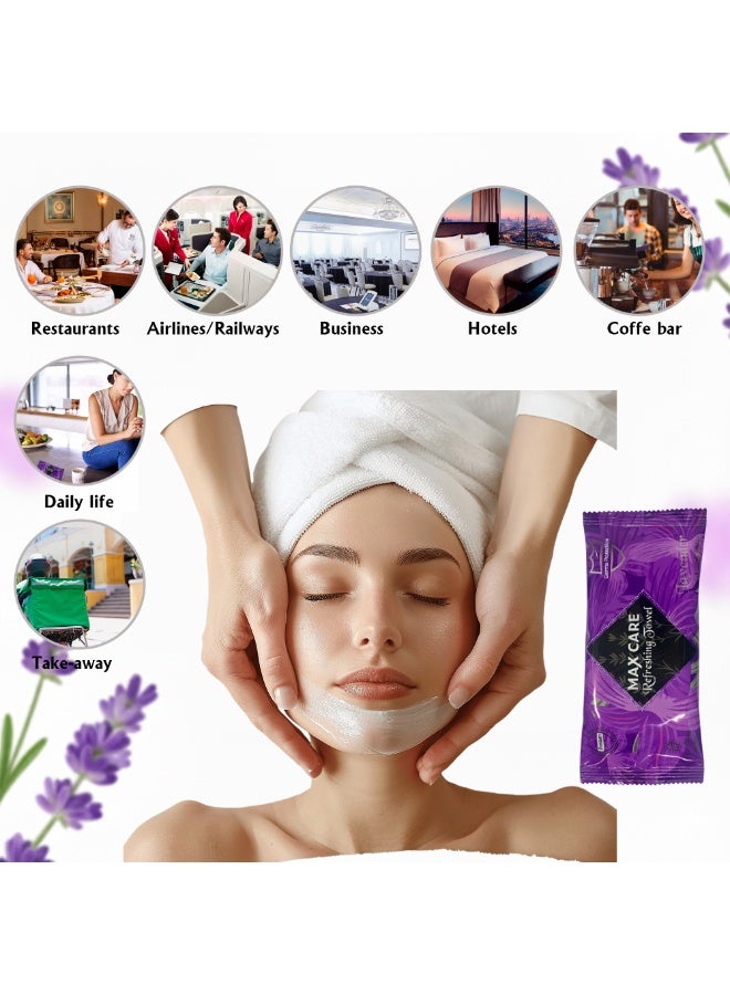 ماكس كير عبوة مناشف منعشة تحتوي على 100 منشفة مبللة للصالة الرياضية، صالون التجميل، مناشف تبريد، مناشف للاستخدام مرة واحدة، مناشف مبللة منعشة لإزالة المكياج برائحة عطرة - Image 4